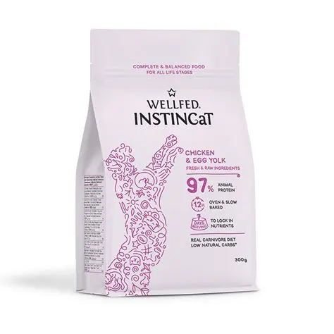 Pet Interest Wellfed INSTINCaT Complete Chicken & Egg Yolk Cat Food 300g – All Life Stages
