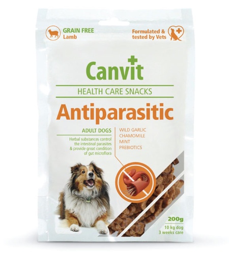 [8595602508815] Canvit Health Care Snacks Antiparasitic for Adult Dogs 200g