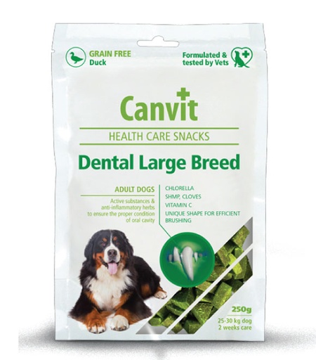 [8595602525089] Canvit Health Care Snacks Dental Large Breed for Adult Dogs 250g