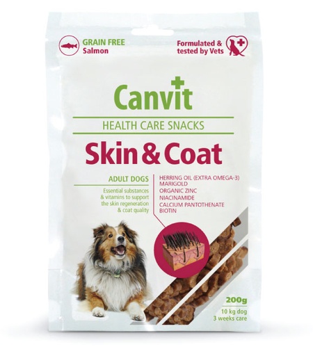 [8595602508778] Canvit Health Care Snacks Skin & Coat for Adult Dogs 200g
