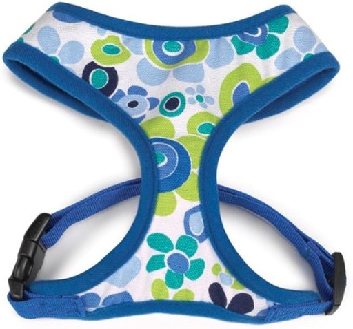 [721343512202] Casual Canine Cotton/polyester Mod Print Fabric Dog Harness, X-small, Blue