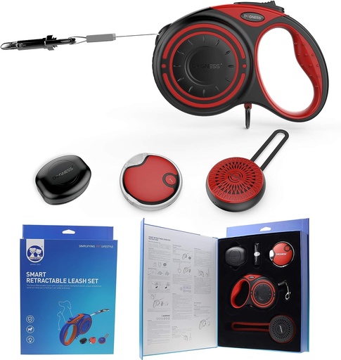 [843775107662] Dogness Smart Retractable Leash Set 5M Large Red