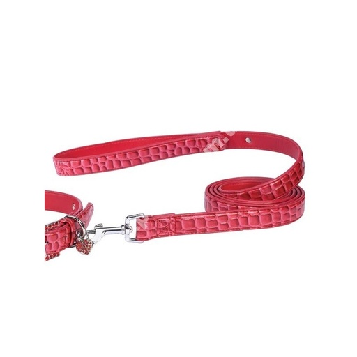 [721343178736] East Side Collection Charmed Croco Lead 6 Ft x 1 In Red