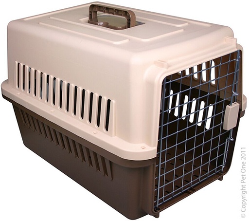 [123456000634] Pets.Love.Earth Flight transport box/carrier for Dogs &amp; Cats Brown FC-1005