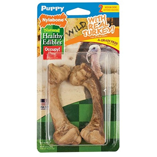 [018214834595] Nylabone Natural Wild Chew Bone With Turkey 96g