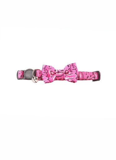 [8886467580208] Pawise Cat collar w/Bowknot Pink