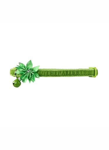 [8886467580246] Pawise Flower Cat Collar, Green
