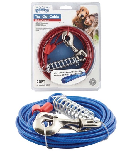 [8886467515132] Pawise Heavy Duty Tie Out Cable 20 Feet Upto 120lbs