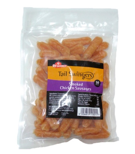 [5206819113015] Pet Interest Tail Swingers Smoked Chicken Sausages 375g