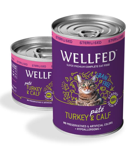 [5206819014398] Pet Interest Wellfed Turkey and Calf Can 200g For Cats