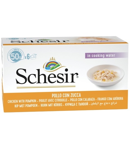 [8005852753083] Schesir Can for Cat chicken fillet with pumpkin 6x50g per pack