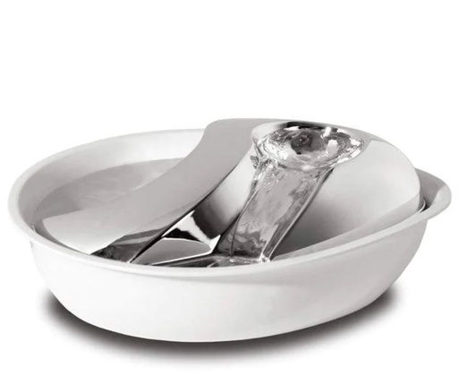 [898142002699] Pioneer Pet Stainless Steel/Plastic Fountain Raindrop Style - WHITE60oz (1.8 L)