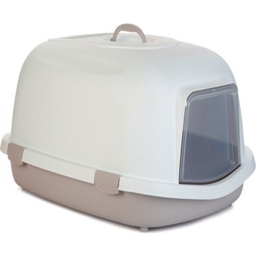 [8003507968790] Stefanplast Cat Toilet Super Queen Powder Pink/White 55x71x46.5h Cm