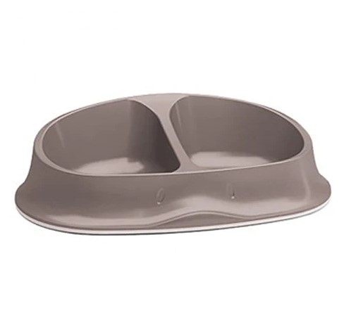 [8003507983502] Stefanplast Chic Double Bowl Light Dove Grey 0.25+