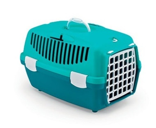 [8003507972858] Stefanplast Pet Carrier Gulliver 1 With Plastic Door Niagara Blue/Teal Blue Cm 48x32x31h Cm