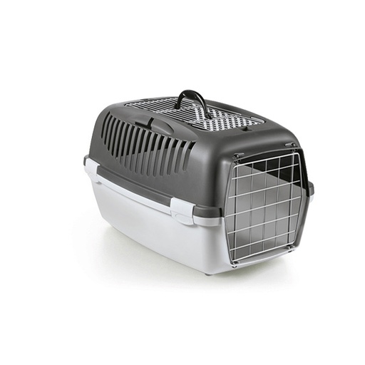 [8003507974111] Stefanplast Pet Carrier Gulliver 3 Dark Grey/Light Grey Top Free 61x40x38h Cm