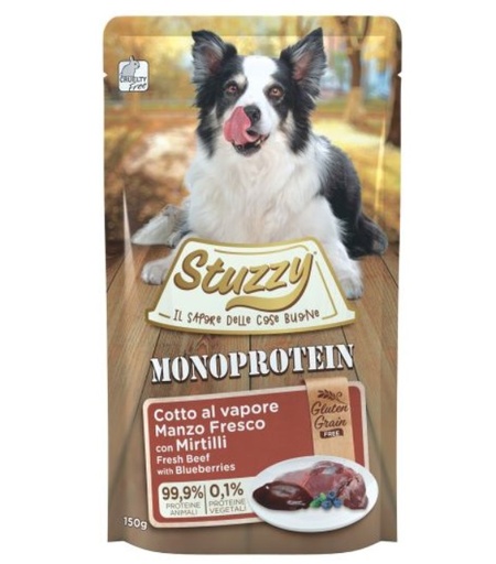 [8005852184030] Stuzzy Grain Free Monoprotein Dog Pouch Beef with Blueberries 150g