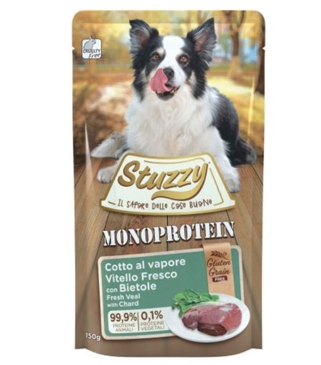 [8005852184054] Stuzzy Grain Free Monoprotein Dog Pouch Veal with Chard 150g