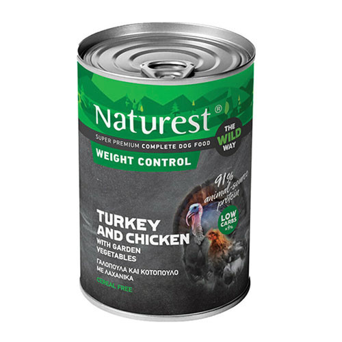 [5206819140547] Pet Interest Naturest The wild Way Turkey and Chicken Weight Control 400g Can For Adult Dog