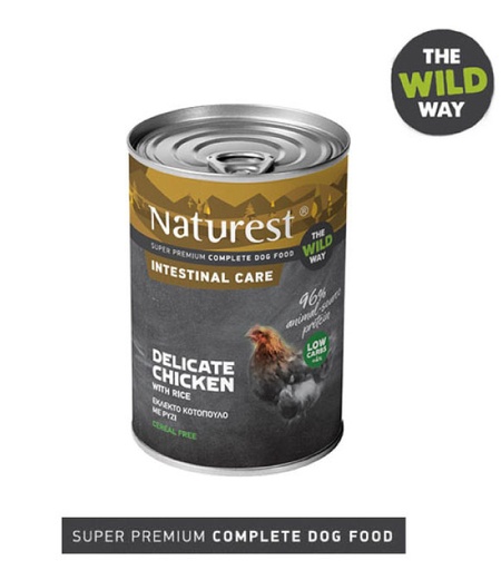 [5206819140745] Pet Interest Naturest The wild Way Delicate Chicken with Rice Intestinal Care 400g Can For Adult Dog