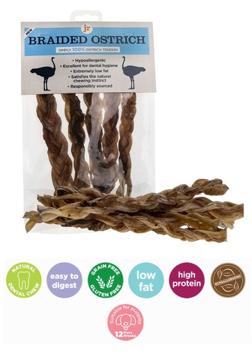 [0604565018212] JR Braided Ostrich Stick 9cm 5PK