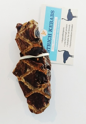 [0604565018090] JR Ostrich Kebabs Ostrich Meat & Tendon