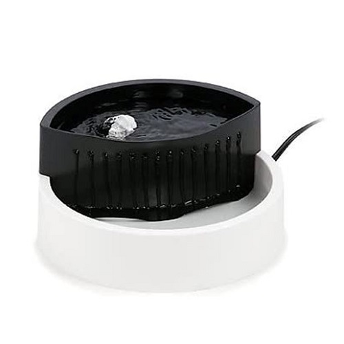 [800443103395] Petco Waterfall Fountain 55oz Black and White