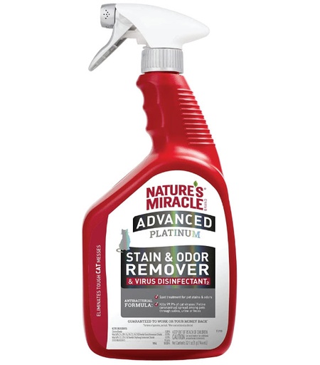 [018065981820] Nature's Miracle Advanced Platinum Stain & Odor Remover For Cats 946Ml