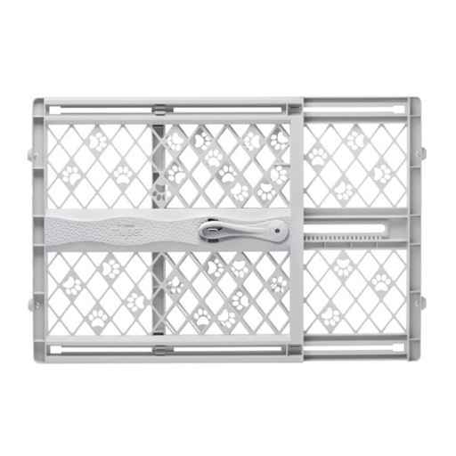 [026107088703] North States MyPet Portable Petgate Paw Print &amp; Bone Light Gray Small