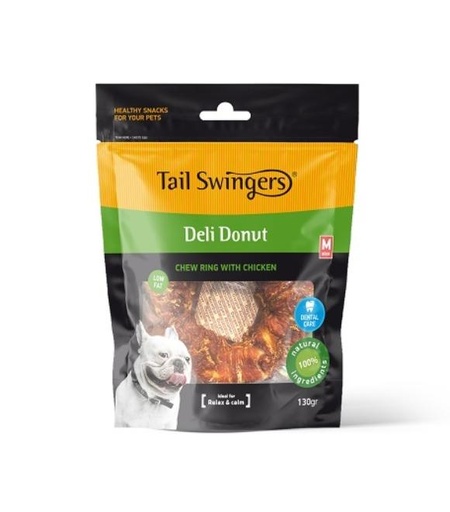 [5206819112919] Pet Interest Tail Swingers Deli Donut Chew Ring with Chicken 75g