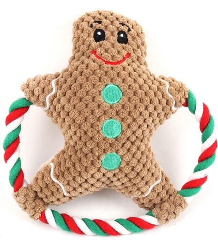 [6083174367586] Pets.Love.Earth Gingerbreadman with Circle Rope Toy
