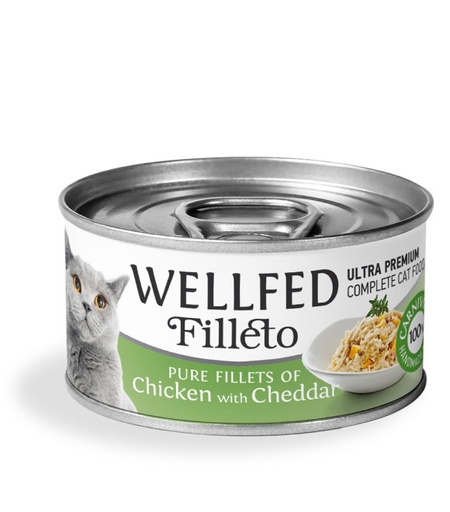 [5206819142138] Pet Interest Wellfed Filleto Chicken with Cheddar Cat Can 70g