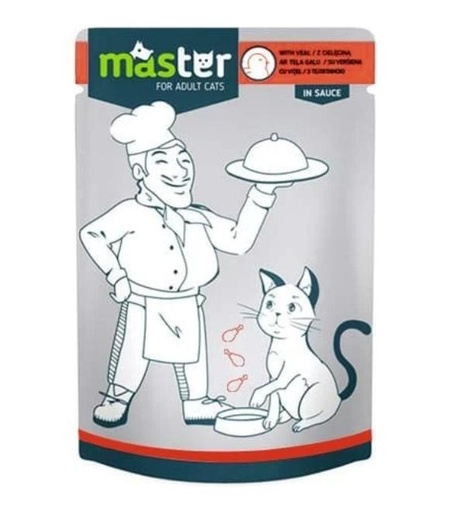 [4820083909054] Pet Interest Master Cat Pouch Veal Meat in Sauce 80g