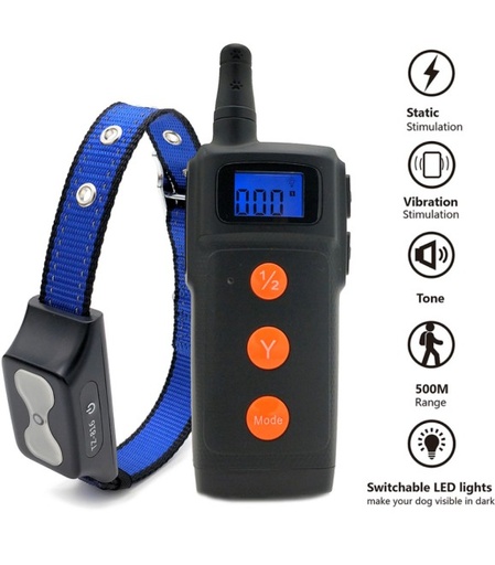 [635934611352] Tech No Training  Collar Pet TZ-816 Up to 20-50kgs Rechargable Black with Remote and LED Light