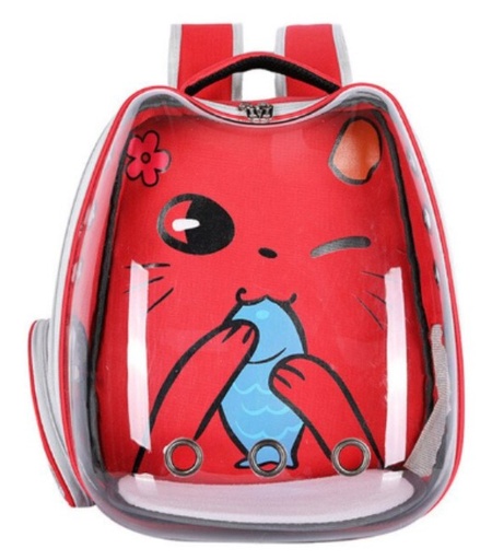[635934611024] Pets.Love.Earth Pet backpack  Transparent and Red