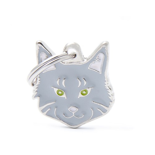 [8055960250639] My Family Friends ID Tag - Silver Tabby Maine Coon