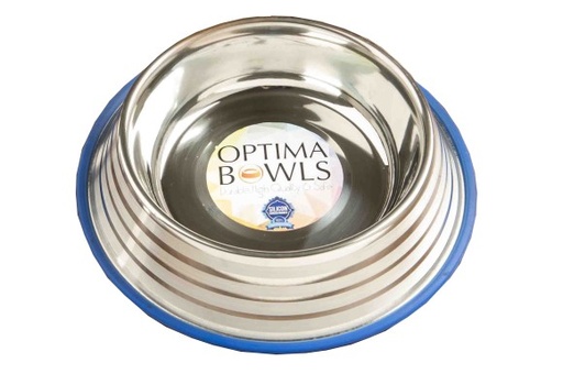 Optima Bowls Premium Anti-Tip &amp; Slip, Platinum Pet Bowl
