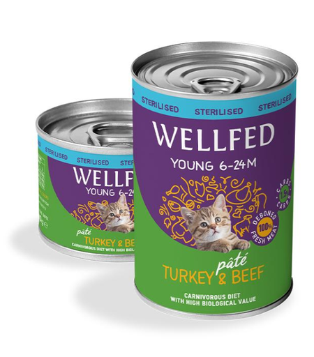 Pet Interest Wellfed Young Sterilized (6 - 24 months) Turkey &amp; Beef Can