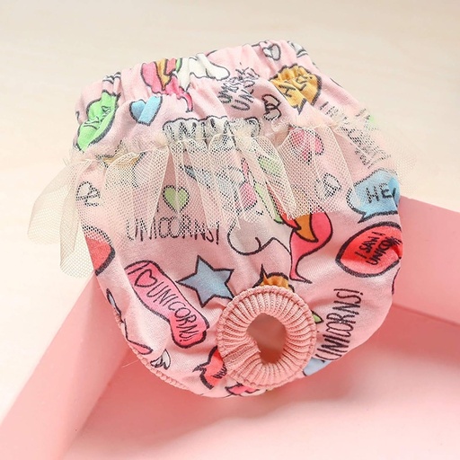 Pets.Love.Earth Cute Pink Physiological Pants-Rainbow Unicorn