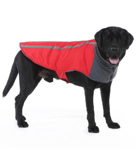 Pets.Love.Earth Four-Bar Reflective Military Coat Red