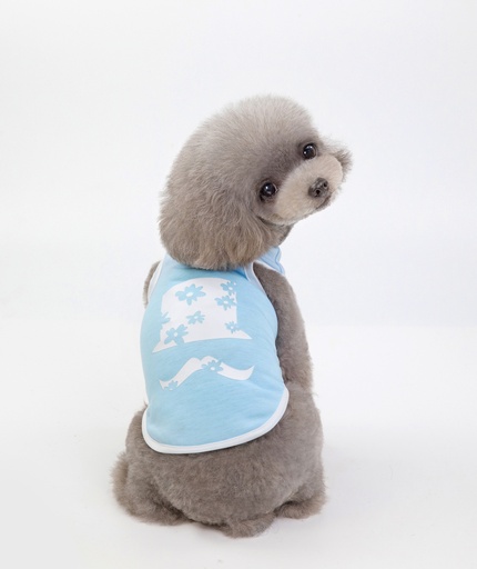 Pets.Love.Earth Hat &amp; Mustache Tank-Top Light Blue