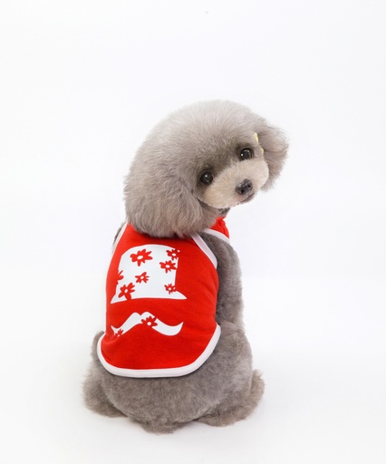 Pets.Love.Earth Hat &amp; Mustache Tank-Top Red