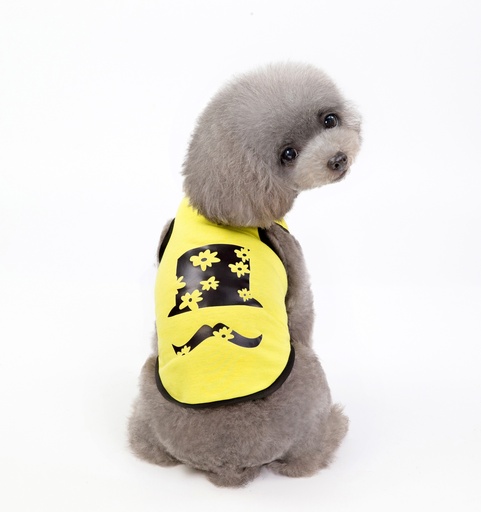 Pets.Love.Earth Hat & Mustache Tank-Top Yellow