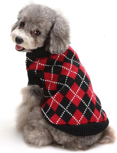 Pets.Love.Earth Red and Black Pixel Sweater
