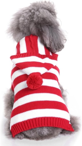 Pets.Love.Earth Red and White Striped Sweater