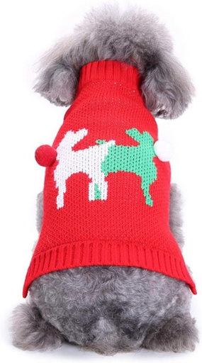 Pets.Love.Earth Two-Tone Deer Sweater Red