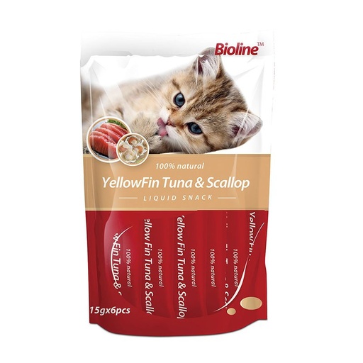 Bioline Yellowfin Tuna & Scallop Flavor Liquid Snack for Cats