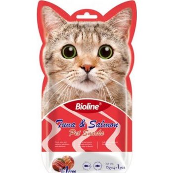 [6970117124514] Bioline Tuna &amp; Salmon Kitten Liquid Snacks 4x15gm
