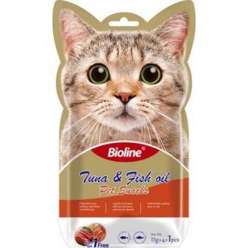 [6970117124538] Bioline Tuna &amp; Fish Oil Kitten Liquid Snacks 4x15gm