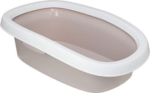 Stefanplast Open Cat Litter Tray with Rim Powder Pink